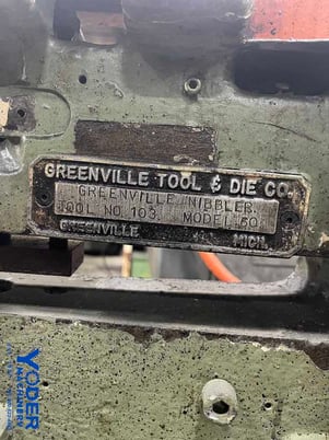 No. 60 Greenville nibbler, 11" x 12 gauge, 1725 SPM, 1/2 HP, mounted on metal stand, #14284 - Image 7