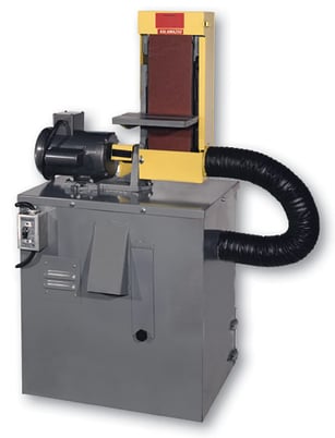 6" x 48" Kalamazoo #S6MV, 6" x10" table, 3500 SFPM, 3 HP, dust collector & stand, #29785 - Image 1