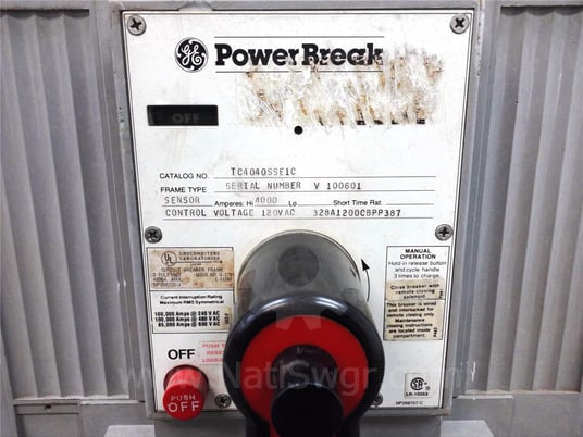 4000 Amps GE Tc Power Break Eo/do (tc4040) 120 Volts AC Control, Mvt Rms-9 Lig, 4000 Amps Ct, 4000 Amps Rp - Image 6