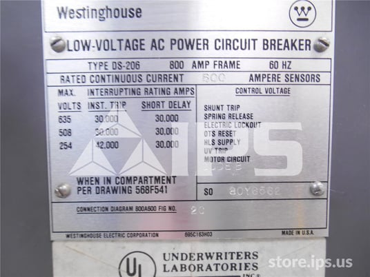 800 Amps WH Ds-206 Mo/do Amptector I-a Lig, 800 Amps Ct - Image 3