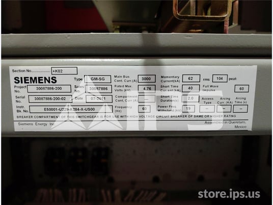 5 KV Sa Gmsg 40k Amps Indoor Switchgear 1200 Amps Breaker Compartment, Pt Compartment, Lv Compartment - Image 3