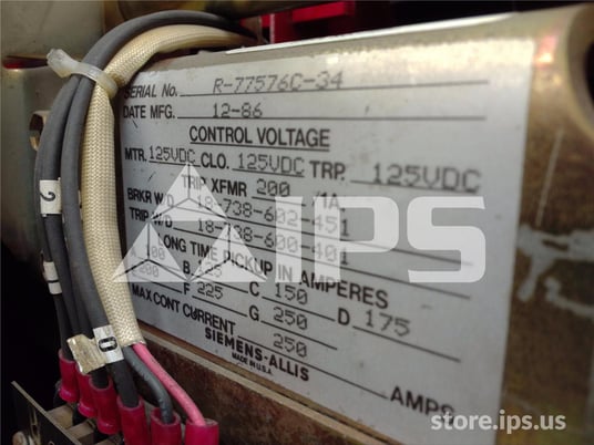 800 Amps Sa Rl-800 Eo/do 125 Volts DC Control, Ssii Lig, 200 Amps Ct, Dual Switch Bell Alarm - Image 4