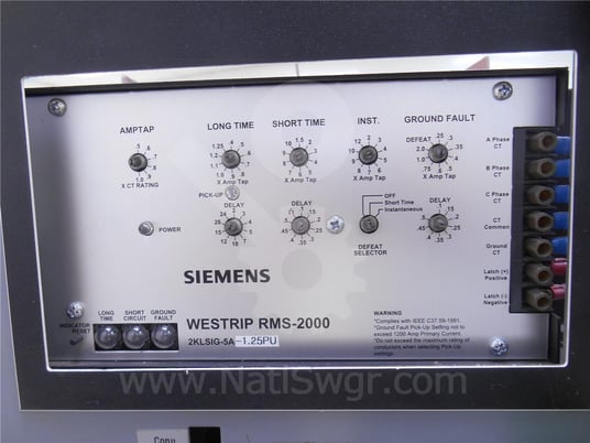 800 Amps WH Ds-206 Mo/do Westrip Rms-2000 Lsig, 600 Amps Ct, Dual Switch Bell Alarm - Image 2