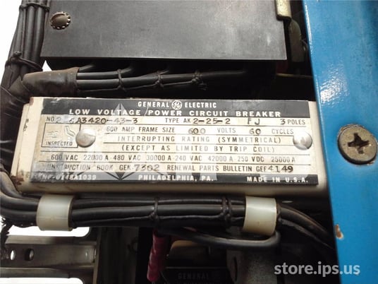 600 Amps GE Ak-2-25 Eo/do 125 Volts DC Control, Ec-1 300 Amps 1c-2b-3 - Image 5