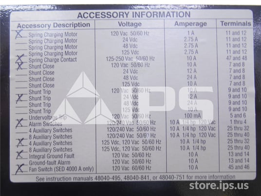 4000 Amps Square D Sed364000lsges5d4 Eo/do (sed364000) 120 Volts AC Control, 24 Volts DC Trip, Micrologic - Image 2