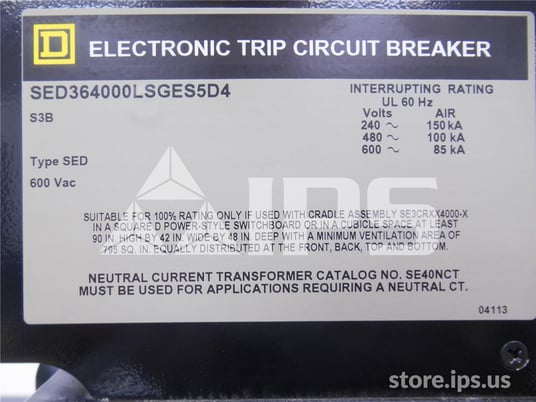 4000 Amps Square D Sed364000lsges5d4 Eo/do (sed364000) 120 Volts AC Control, 24 Volts DC Trip, Micrologic - Image 4