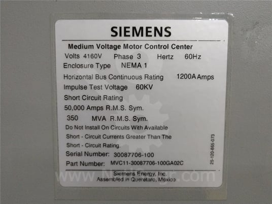 400 Amps Sa 81000 Series Vacuum Indoor Switchgear 5 KV Unused Surplus Two 400 Amps Drawout Contactor - Image 8
