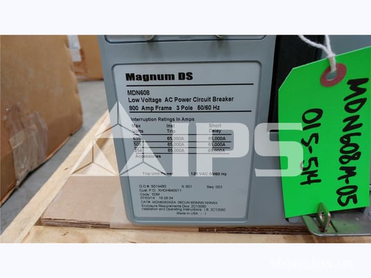 800 Amps Ch Mdn6083xea06cunmnnnnnnnax Mo/do Unused Surplus (mdn608) Digitrip 520mc Lsi, 600 Amps Ct, 600 Amps - Image 2