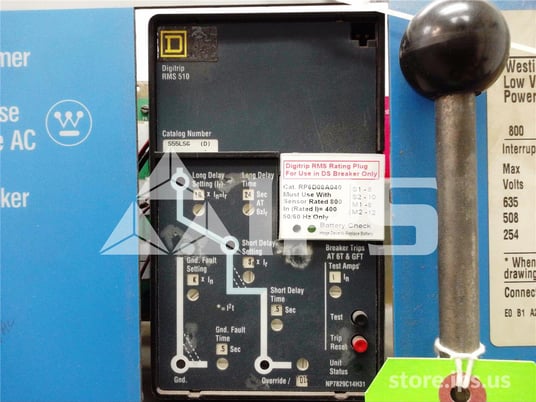 800 Amps Ch Dsii-508 Mo/do Digitrip Rms 510 Lsg, 400 Amps Rp, 800 Amps Ct - Image 4