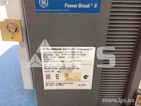 800 Amps GE Ssd Power Break Ii Eo/do (ssd08) 120 Volts AC Control, 48 Volts DC Shunt Trip, Mvt Plus Lsi, 800 - Image 5