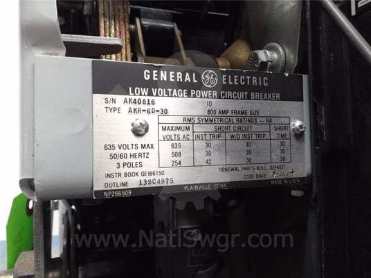 800 Amps GE Akr-6d-30 Eo/do (akr-_d-30) 120 Volts AC Control, 24 Volts DC Trip, Mvt Li, 800 Amps Ct, Bell - Image 6
