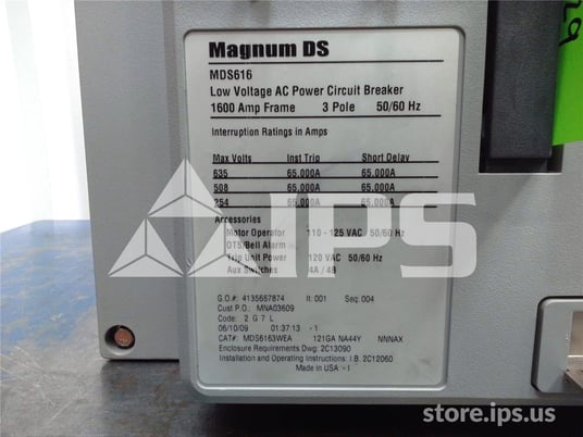 1600 Amps Ch Mds6163wea121gana44ynnnax Eo/do (mds616) 120 Volts AC Control With 48 Volts DC Second Shunt - Image 5
