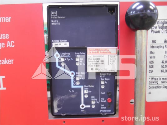 800 Amps Ch Dsii-508 Mo/do Digitrip Rms 510 Lsi, 400 Amps Rp, 800 Amps Ct - Image 2