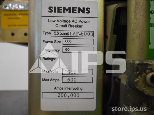 600 Amps, Sa Laf-600b Mo/do Parts Unit, Static Trip Iii Ls, 600 Amps Ct, 800 Amps Fuse - Image 3