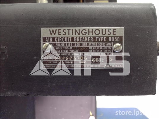1600 Amps WH Db-50 Eo/do 1p 250 Volts DC Close, 220 Volts AC Relay / Shunt Trip, Rms/r 510 Lsig, 800 Amps Ct - Image 3