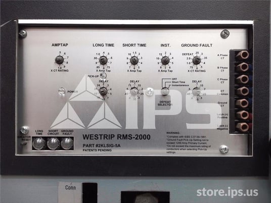 800 Amps WH Ds-206 Eo/do 125 Volts DC Control, Westrip Rms-2000 Lsig, 300 Amps Ct - Image 4