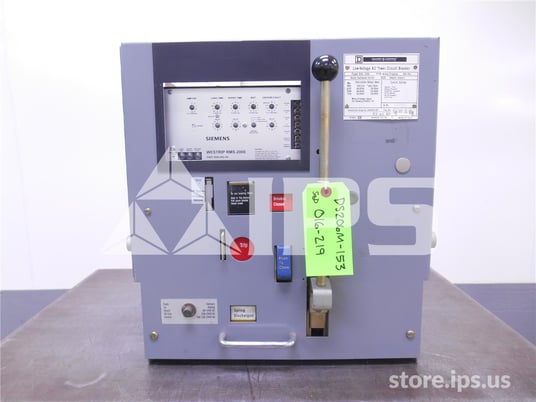 800 Amps Square D Ds-206 Mo/do Westrip Rms-2000 Lsig, 800 Amps Ct, Dual Switch Bell Alarm - Image 1