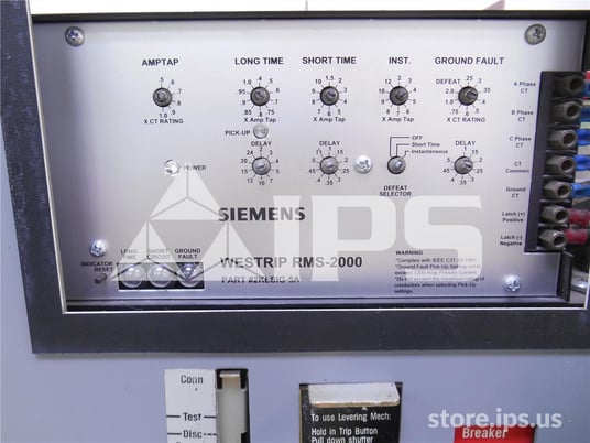 800 Amps Square D Ds-206 Mo/do Westrip Rms-2000 Lsig, 800 Amps Ct, Dual Switch Bell Alarm - Image 2