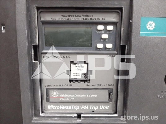 1600 Amps GE Wph-16 Mo/do We2gbtmx1xaxxxx 120 Volts AC Trip, Mvt Pm Lsig, 1600 Amps Ct, 1600 Amps Rp - Image 4