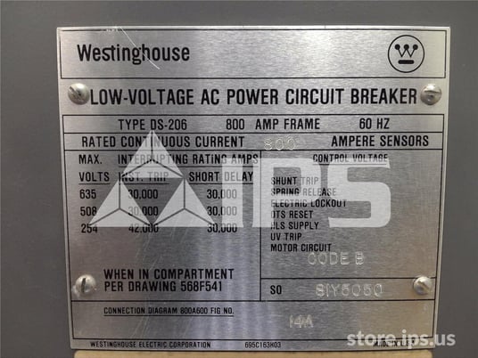 800 Amps WH Ds-206 Mo/do Amptector Ii Du Li, 800 Amps Ct - Image 5