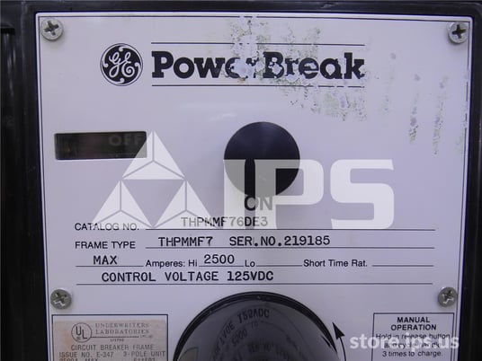 2500 Amps GE Thpmmf Power Break Eo/bi (thpmm) 125 Volts DC Control, Magnetrip Lsi 1200 Amps - Image 3