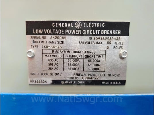 3200 Amps GE Akr-5c-75 Eo/do (akr-_c-75) 120 Volts AC Control, Sst Lsg, 3200 Amps Ct, Bell Alarm With - Image 6