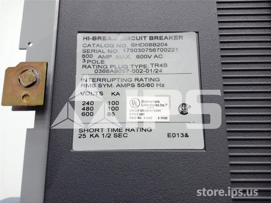 800 Amps GE Shd Power Break Ii Mo/do (shd08) Mvt Pm Lsi, 400 Amps Ct, 400 Amps Rp - Image 5