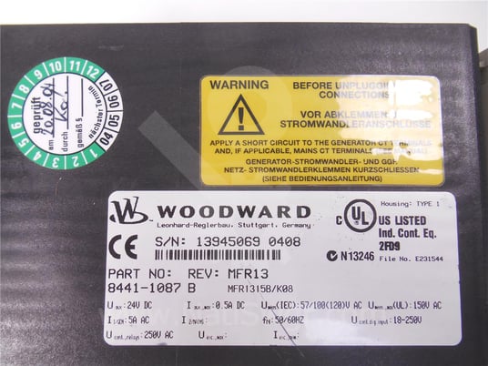 Woodward, 8441-1087, multi function digital relay surplus014-945 - Image 3