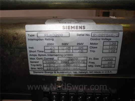Siemens-Allis, 81s-electricmech-rl3200, electrical operating mechanism surplus018-694 - Image 8