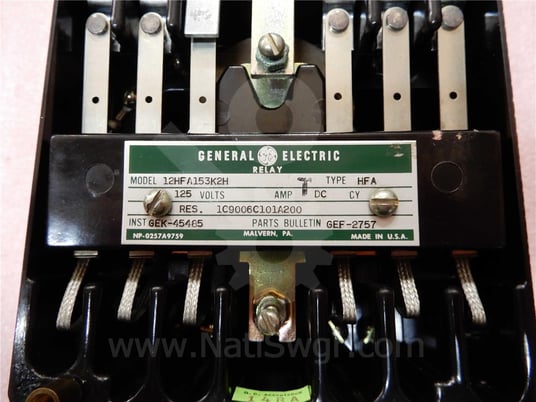 General electric, 12hfa153k2h, hfa multi contact auxiliary relay surplus016-525 - Image 2