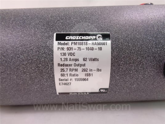 Southern states, 01470101, 125vdc charge motor new 018-092 - Image 2