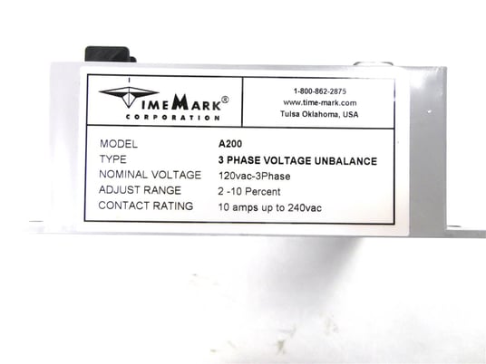 Time mark, a200, model a200 voltage unbalance relay new 015-278 - Image 2