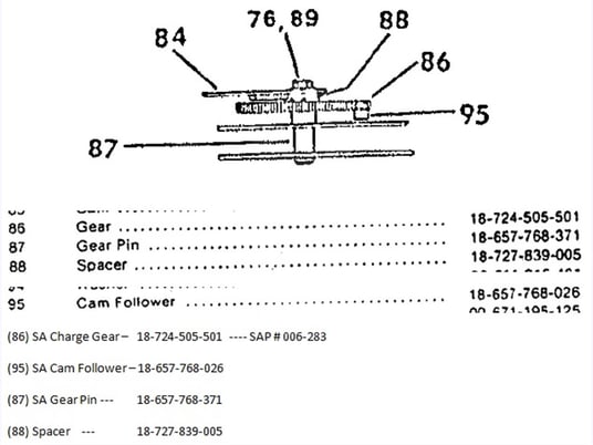 Siemens-Allis, 18-657-768-371, electrical mechanism gear pin surplus014-520 - Image 2