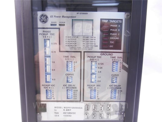 General electric, mdp0120000da, mdp time over current relay surplus012-891 - Image 2