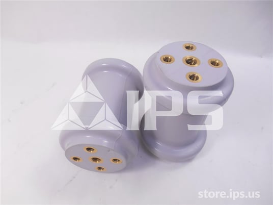 Indoor Stand Off Insulator 6 Inch 15 KV Hole Pattern 1/2-13 Center 4 3/8-16 - Image 1