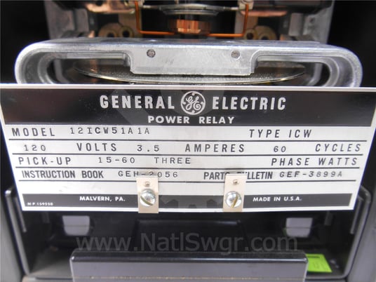 General electric, 12icw51a1a, icw power directional relay surplus017-948 - Image 4