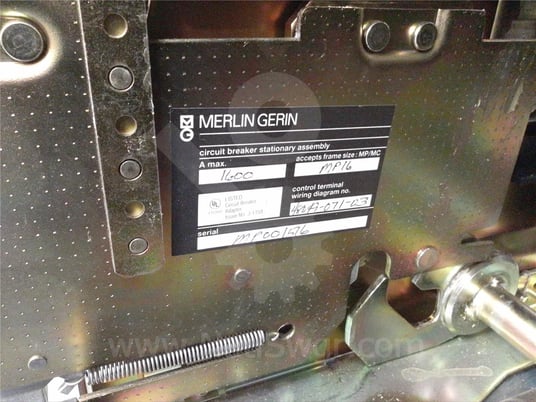 1600 Amps Square D Merlin Gerin Drawout Substructure For Masterpact Mc / Mp, H1 / H2 / Hi / L1, Manually Or - Image 7