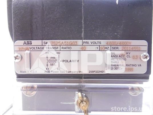 ABB 40:1 Viy-60 Potential Transformer 5kv, 60 KV Bil, 4800:120, Double Fuse - Image 4