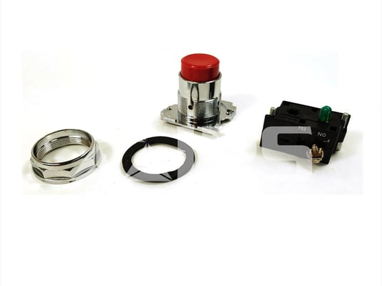 Ch 30.5mm Momentary Push Button Assembly Red Extended, 1 No - Image 2