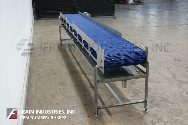 19" wide x 13.4' long, Stainless Steel table top conveyor, Intralox belt, 1 HP drive, mounted on leveling legs - Image 2