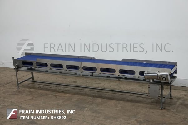 19" wide x 13.4' long, Stainless Steel table top conveyor, Intralox belt, 1 HP drive, mounted on leveling legs - Image 5