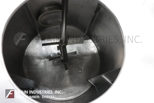1000 gallon Lee #1000DBCCT, 316 Stainless Steel single wall mixing tank, 66" diameter x 70" straight wall - Image 2
