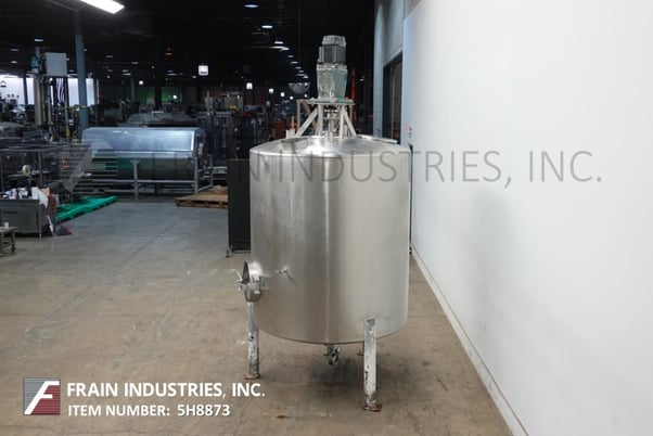 1000 gallon Lee #1000DBCCT, 316 Stainless Steel single wall mixing tank, 66" diameter x 70" straight wall - Image 3