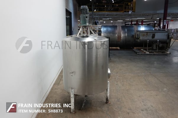 1000 gallon Lee #1000DBCCT, 316 Stainless Steel single wall mixing tank, 66" diameter x 70" straight wall - Image 4