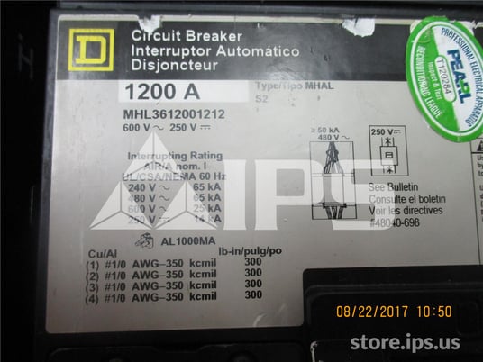 Square D Mhl Mccb 1200at - Image 1