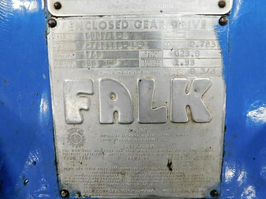 456 BHP, 1750 RPM, Falk #1080YF1-A, enclosed gear reducer, 2.78 ratio - Image 9