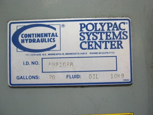15 Ton, Continental, hydraulic press, 18" x 40" bed, 5" stroke, 15 HP hydraulic system, 220/440 V. - Image 6