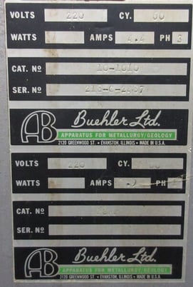 Buehler Specimen #10-1010, 230/460 V., 3-phase, extra holding vise, 5-extra diamond wheels, coolant, S/N - Image 6
