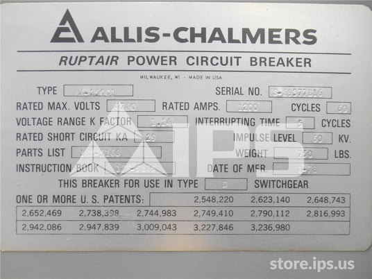 1200 Amps AC Ruptair Ma-250c1 (ma) 125 Volts DC Control, 515-1 Mech - Image 3
