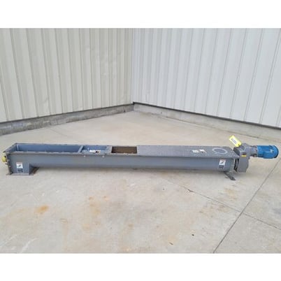 9" diameter x 9' long, Industrial screw auger conveyor feeder, double flanged U-trough, #18219 - Image 2